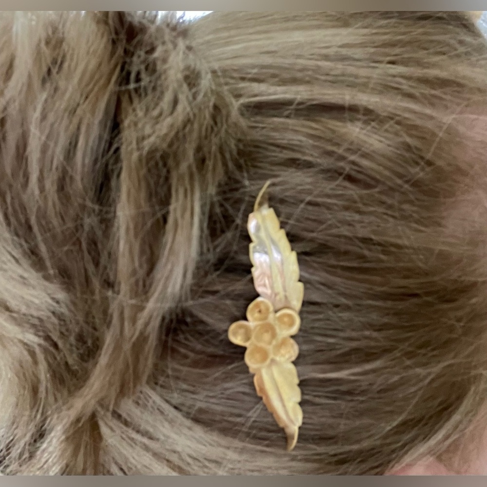 VTG 14K gold plated sterling silver hair clip - Picture 8 of 9
